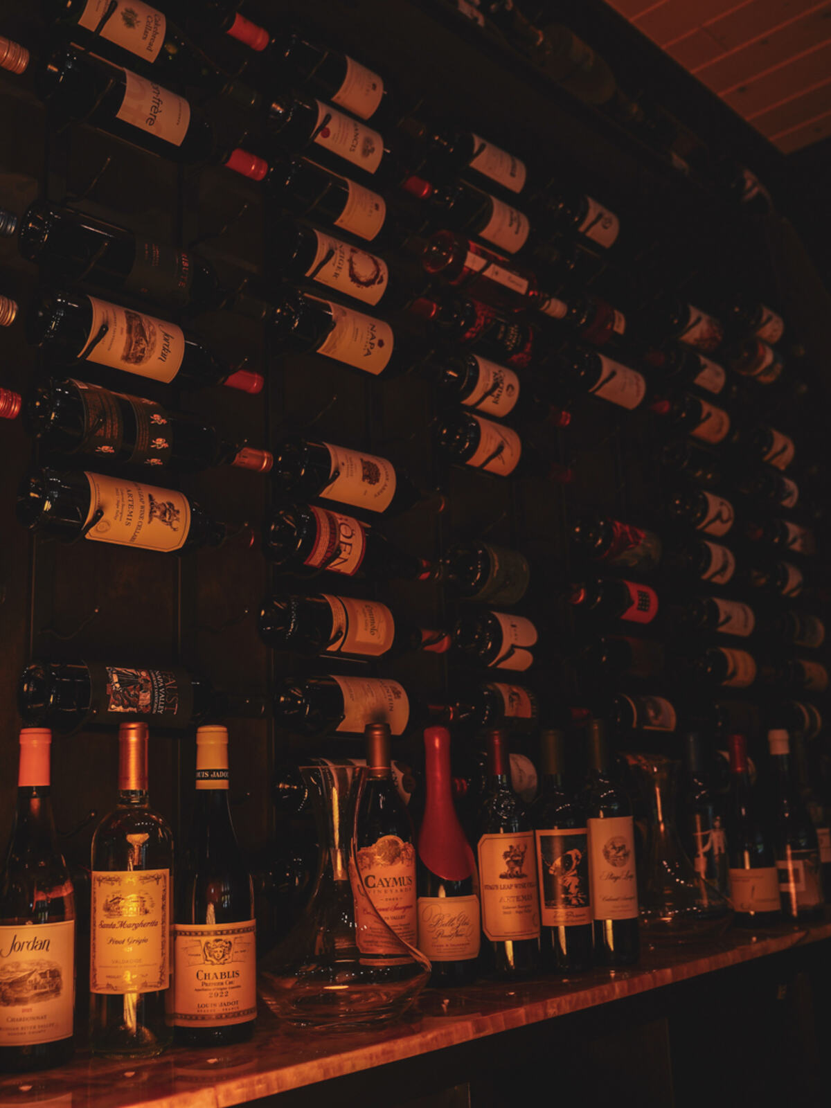 The wine wall at Prime 225